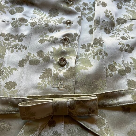 Rickie Freeman Teri Jon Nites Size 14 Light Green Brocade Vintage Blazer Jacket - Picture 7 of 16